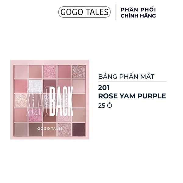 Phấn Mắt Gogo Tales Màu 201 Rose Yam Purple 25 Ô