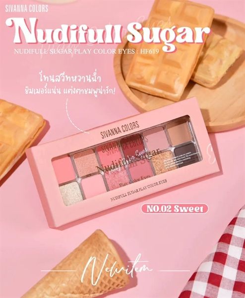 Bảng phấn mắt 10ô Sivanna color nudiful sugar play color eyes #02
