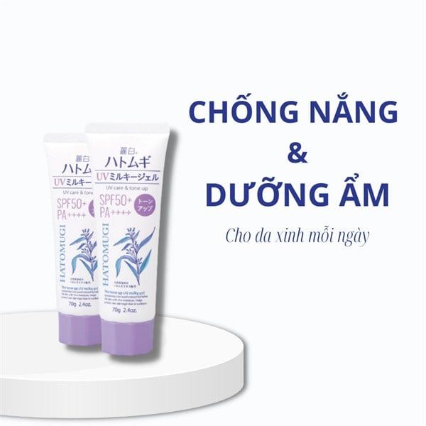 ￼Kem chống nắng Hatomugi nâng tông, dưỡng ẩm da 70g