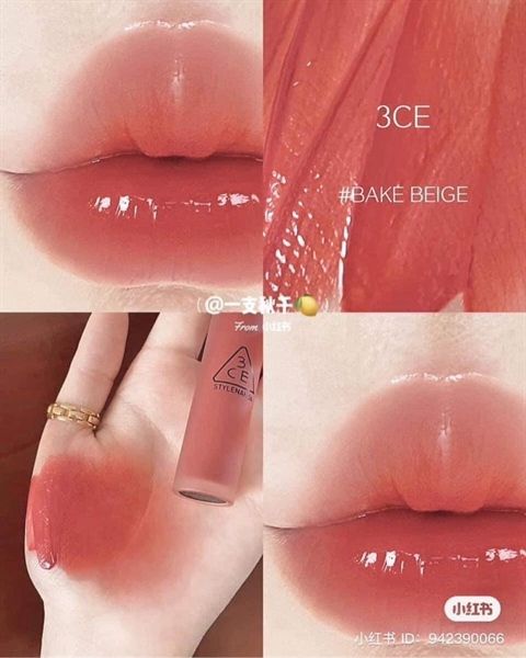 Son tint lì 3CE Blur Water Tint #bake beige-cam đất