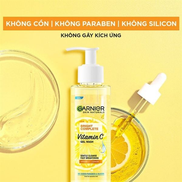 Sữa rửa mặt dạng gel Garnier vitamin C 120ml