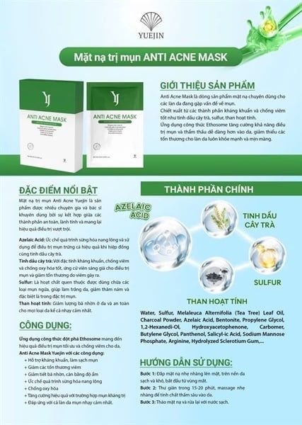 Mặt nạ giảm mụn Yuejin anti acne mask 25ml