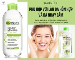 Nước Tẩy Trang Garnier xanh lá da dầu và da hỗn hợp