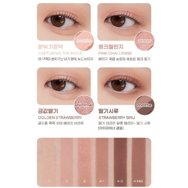 Phấn mắt 4 ô Peripera Ink Pocket Shadow Palette #08