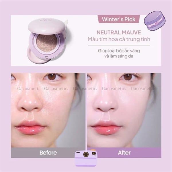Phấn Nước Chống Nắng Nâng Tone Espoir Dewlike Jello Tone Up Cushion #nudie peach