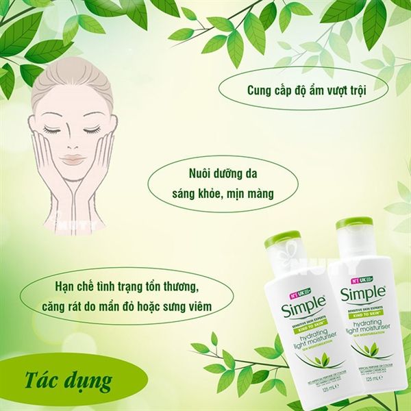 kem Dưỡng Ẩm Simple Hydrating Light Moisturiser Kind To Skin 125ml