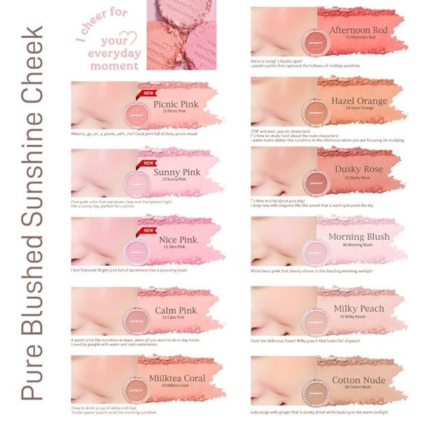 PHẤN MÁ HỒNG PERIPERA PURE BLUSHED SUNSHINE Cheek #11