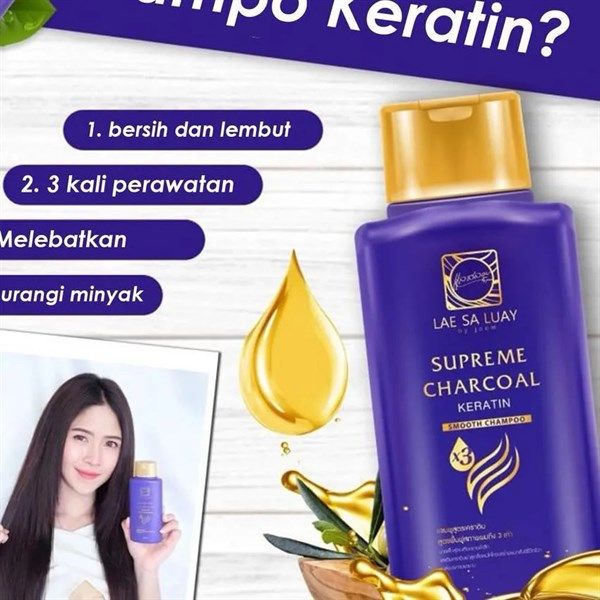 Dầu Gội Mượt Tóc Lae Sa Luay Supreme Charcoal Keratin 200ml