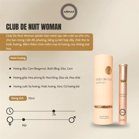 [new] Nước hoa Armaf Club De Nuit 10ml -woman