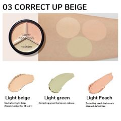 Bảng Triệt Sắc 3 ô The Saem Cover Perfection Triple Pot Concealer #03