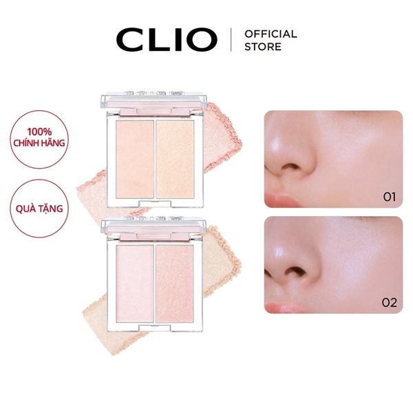 Phấn Bắt Sáng Clio Prism Highlighter Duo #02