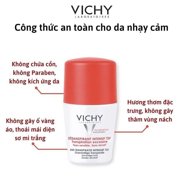 LĂN KHỬ MÙI KIỀM MỒ HÔI VÀ KHỬ MÙI CƠ THỂ HIỆU QUẢ VICHY