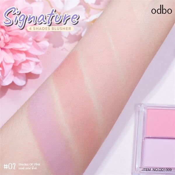 Phấn Má Hồng Odbo Signature 4 Shades Blusher #02