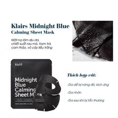 Mặt nạ giấy Klairs Midnight Blue Calming Sheet Mask miếng