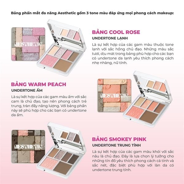 Bảng Phấn Mắt Lemonade Aesthetic Multi-Task Palette #01 cool rose