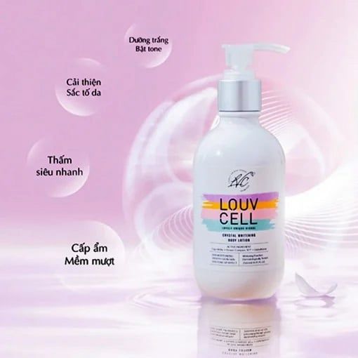 dưỡng thể trắng da LOUV CELL hương ngọt ngào , dịu nhẹ , thẩm thấu nhanh , kh bết dính 250ml