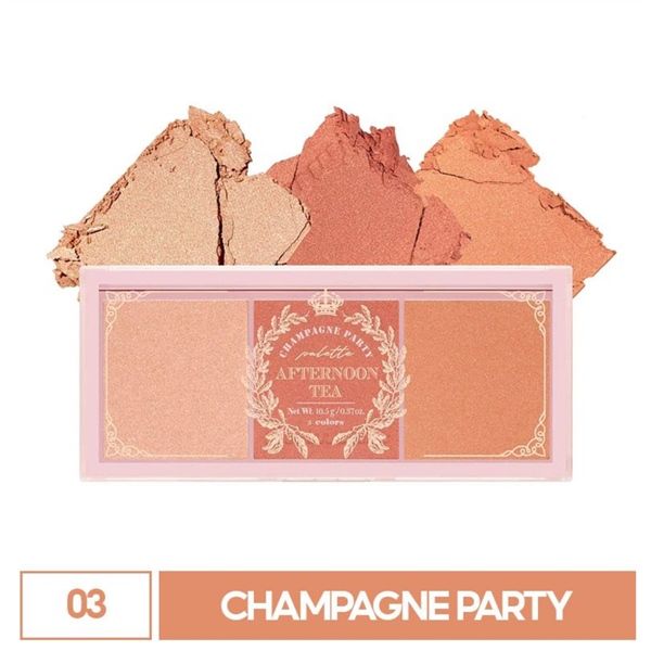 Phấn Má Hồng 3 Ô Màu I'm meme Afternoon Tea Blusher Palette #03-champagne party