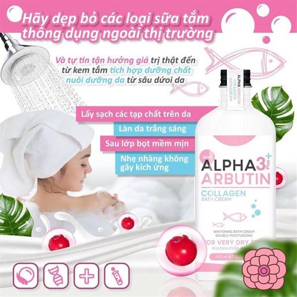Sữa Tắm Dưỡng Trắng Da Precious Skin Alpha Arbutin 3 Plus Collagen Bath Cream