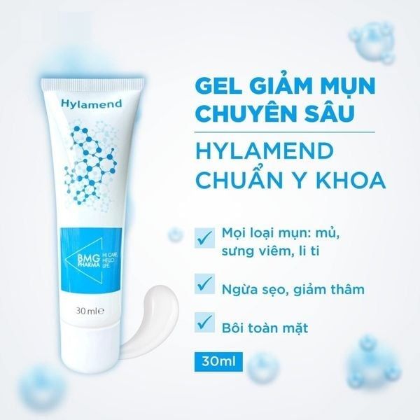 Kem giảm mụn Hylamend Dạng Gel Ngăn Ngừa Mụn và phục hồi da sau mụn