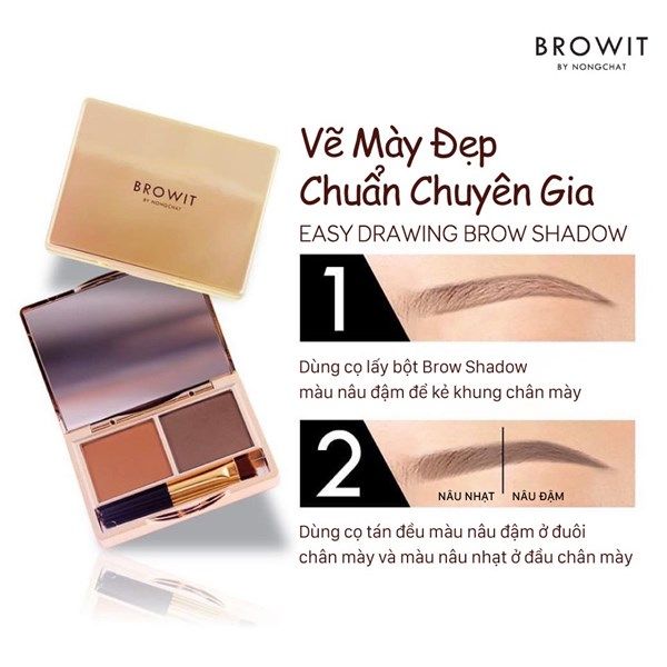Bột Tán Chân Mày Browit Nongchat Brow Shadow 4g Màu nâu