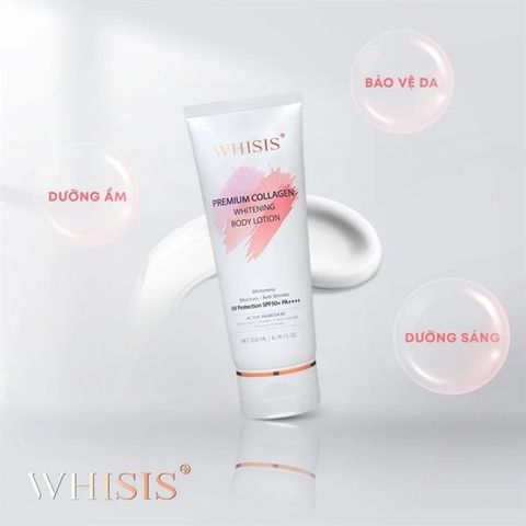 Kem Dưỡng Thể Whisis Premium Collagen Whitening Body Lotion Chống Nắng Toàn Thân 200ml
