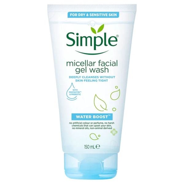 Sữa rửa mặt Simple Water Boost Micellar Facial Gel Wash 150ml