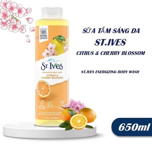 Sữa Tắm ST. Ives Citrus & Cherry Blossom Chanh Đào 650ml