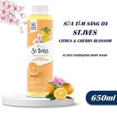 Sữa Tắm ST. Ives Citrus & Cherry Blossom Chanh Đào 650ml