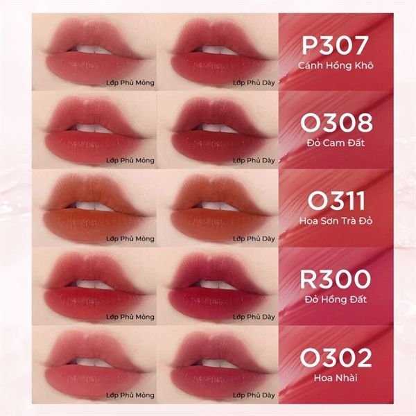 Son Kem Lì Colorkey soft Matte water tint #O308-Đỏ Cam Đất