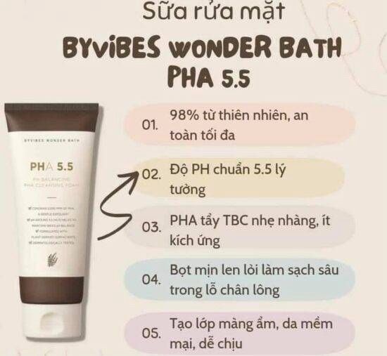 Sữa rửa mặt Ph5.5 byvibes wonder bath cân bằng dịu nhẹ cho mọi loại da
