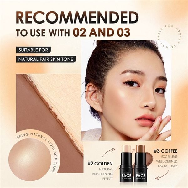 Thỏi Kem Bắt Sáng Và Tạo Khối Focallure 6g