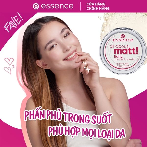 Phấn phủ trong suốt Essence All About Matt! Fixing Compact Powder 02