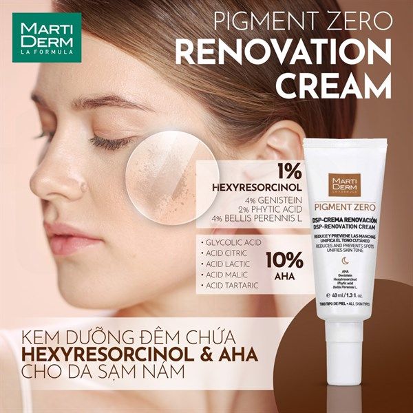 Kem Dưỡng Trắng Da Ban Đêm MartiDerm Pigment Zero DSP Renovation Cream
