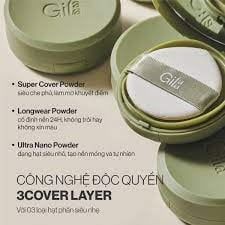 Phấn Nước Gilaa Vegan Super Cover Cushion SPF50+ PA+++ #02 Natural Beige