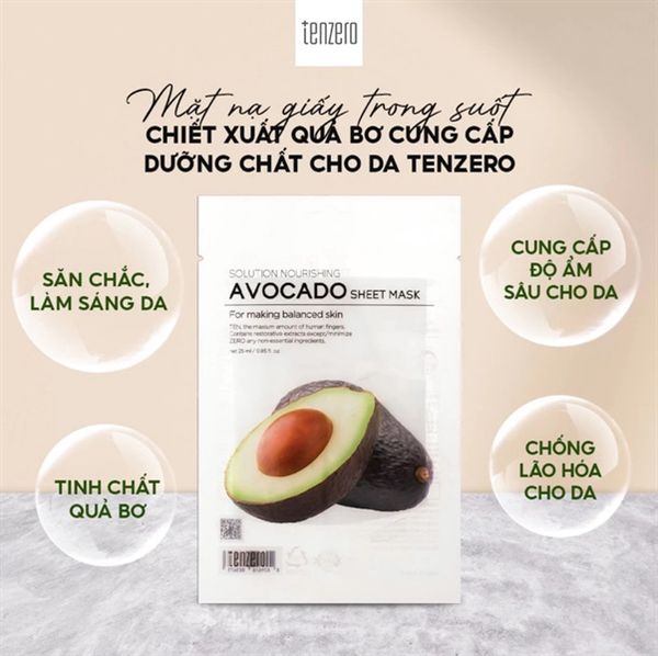 Mặt nạ giấy trong suốt Giúp dưỡng ẩm và phục hồi cho da-bơ