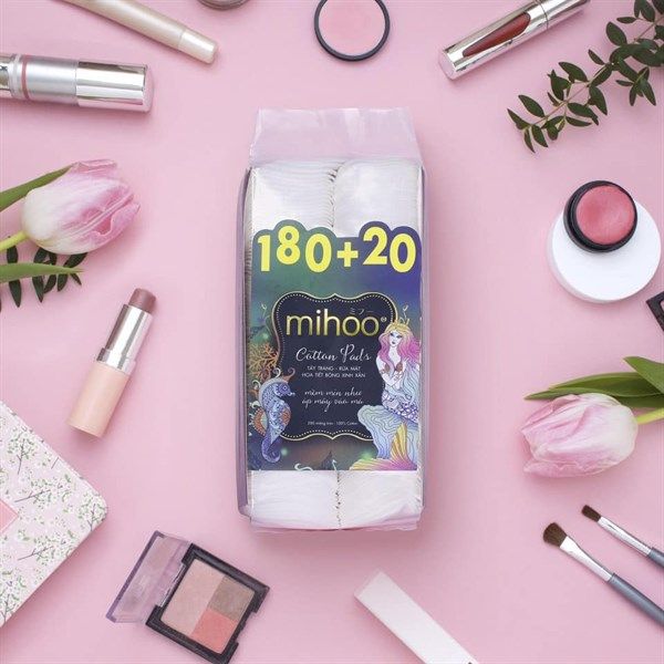 Bông Tẩy Trang Mihoo Bông Tròn Túi 200 Miếng