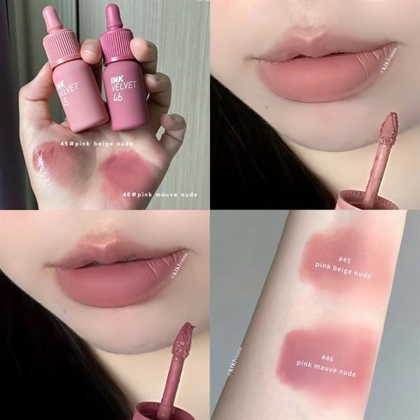 Son kem lì Peripera Ink Velvet #46-pink mauve nude