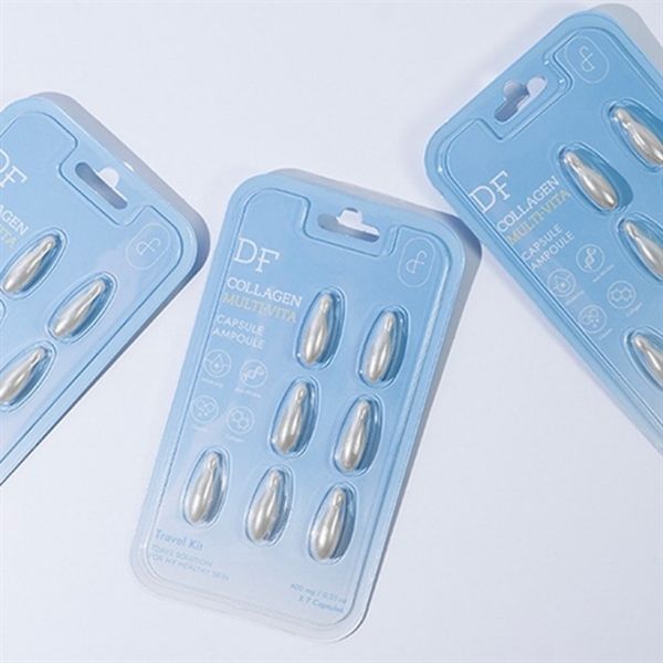 vỉ Collagen tươi DFRAU dưỡng trắng,đàn hồi da căng bóng mịn màng multi-vita capsure ampoule travel kit