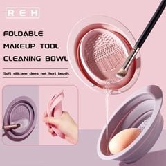 Dụng cụ vệ sinh cọ trang điểm bằng silicon gấp gọn tiện lợi