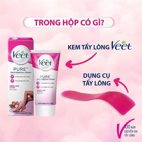 Kem tẩy lông Veet pure hair removal cream mẫu mới 50g