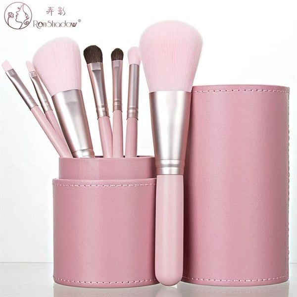 bộ cọ trang điểm 7món hộp da