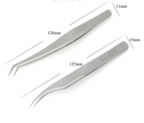 Cặp nhíp nối mi đầu thẳng và đầu cong