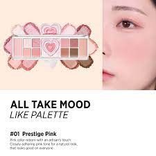 Bảng Phấn Mắt trái tim Peripera All Take Mood Like Palette #01-prestige pink