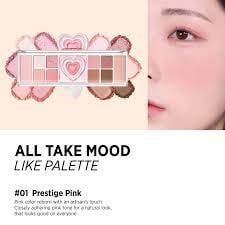 Bảng Phấn Mắt trái tim Peripera All Take Mood Like Palette #01-prestige pink