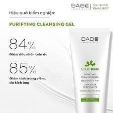 Sữa rửa mặt BABE Stop AKN Purifying Cleansing Gel cho da dầu mụn 200ml