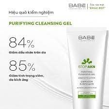 Sữa rửa mặt BABE Stop AKN Purifying Cleansing Gel cho da dầu mụn 200ml