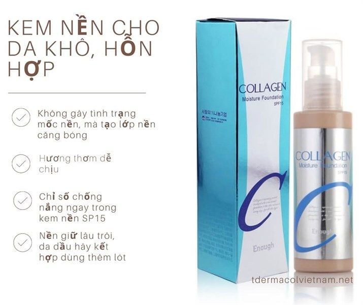 Kem Nền Collagen Căng Bóng Da Chống Nắng ENOUGH Collagen Moisture Foundation SPF15