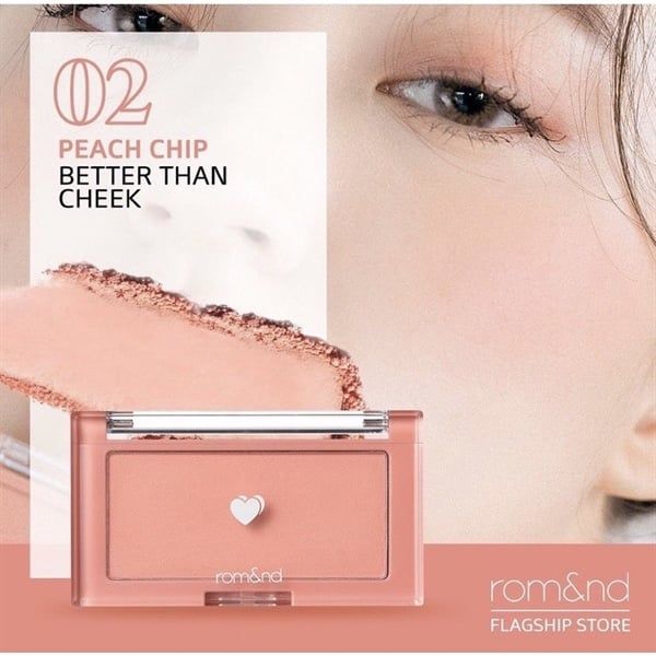 Phấn má Romand better than cheek 4g #02 peach chip