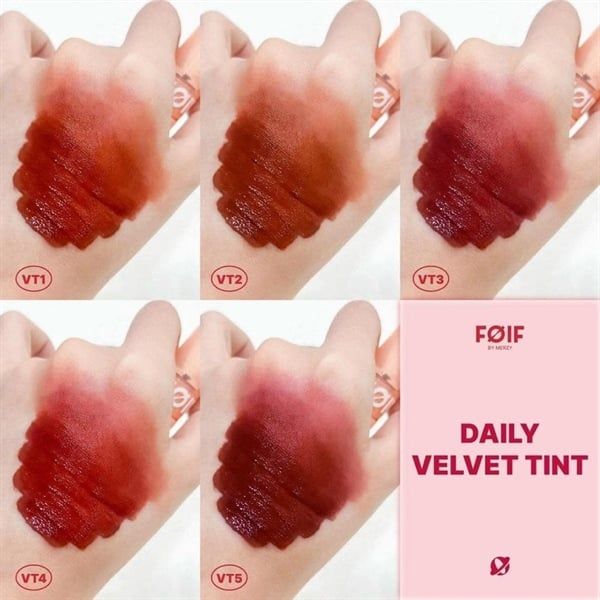 Son Kem Lì Thuần Chay Foif By Merzy Daily Velvet Tint #VT3 đỏ gạch ánh hồng