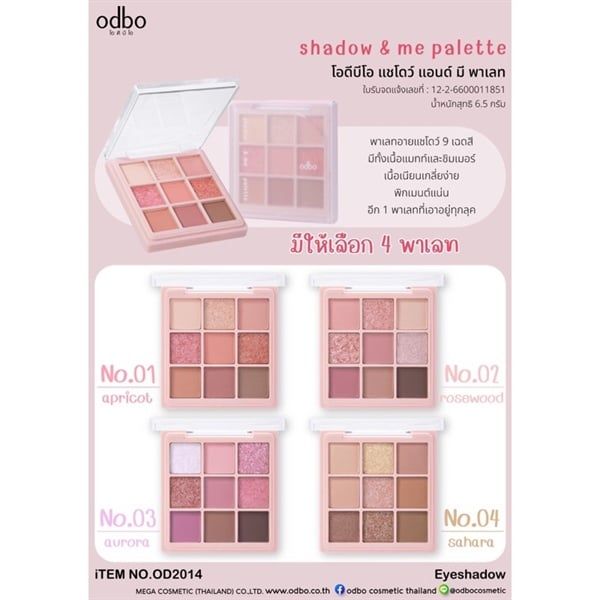 Phấn mắt 9ô Odbo Shadow & me pallete #01